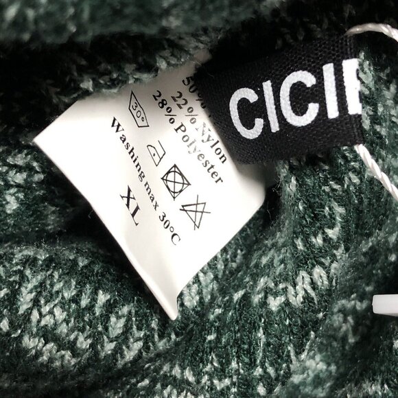 CiCiBrid Sweater Womens Size XL Green Knit Turtle Neck Pullover Heavy Cabincore - Picture 6 of 9